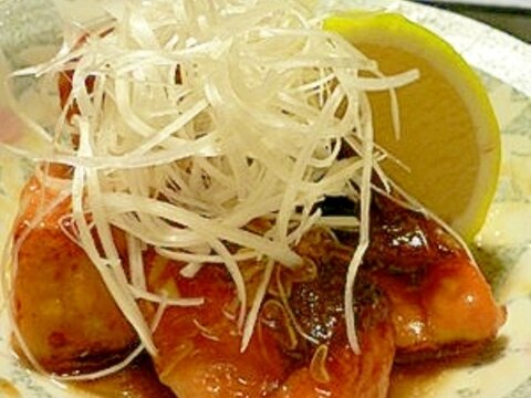 ポン酢で作る、塩麹鮭の焼き南蛮漬け♥